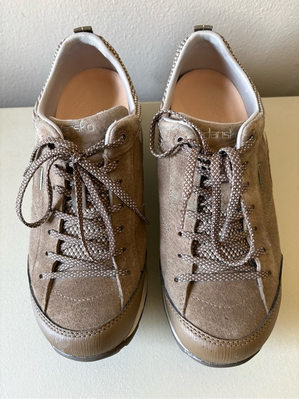 Dansko Women’s Taupe Suede Lace-Up Sneakers